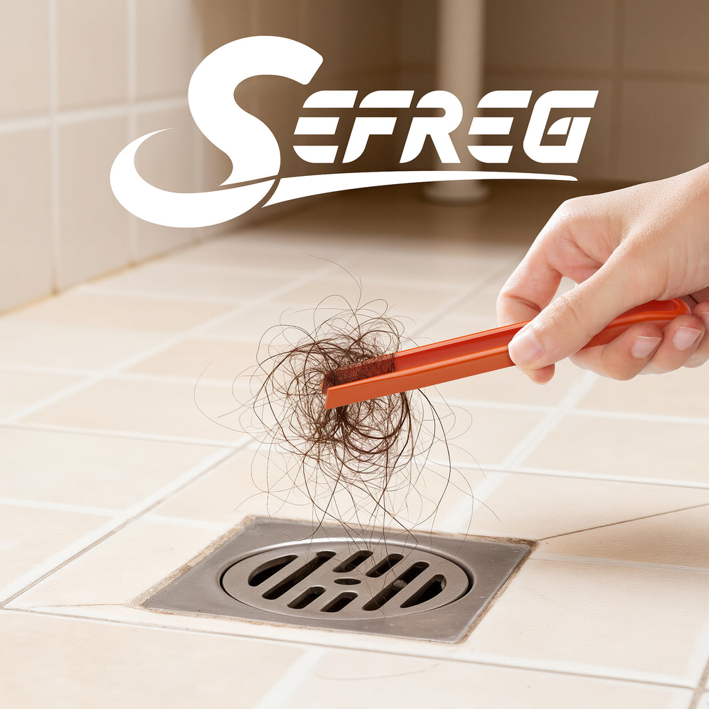 Scrub Brush with Long Handle, Heavy-Duty Stiff Bristle Floor Scrubber with Squeegee for Tile, Grout, Bathroom, Shower & Kitchen Cleaning