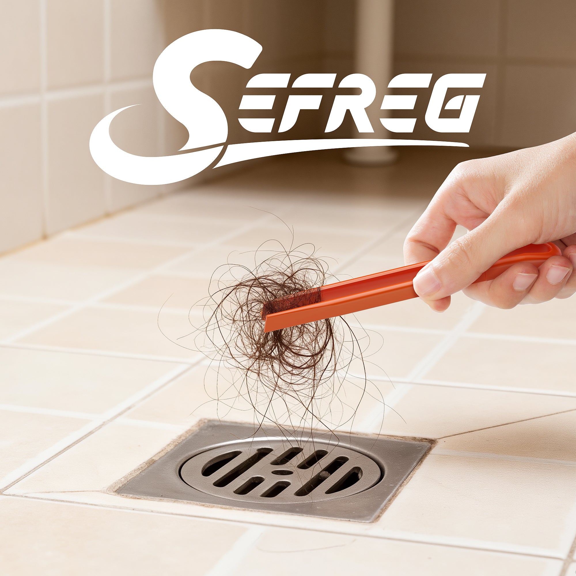 Scrub Brush with Long Handle, Heavy-Duty Stiff Bristle Floor Scrubber with Squeegee for Tile, Grout, Bathroom, Shower & Kitchen Cleaning