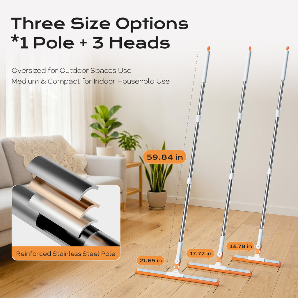 SEFREG Floor Squeegee 3-in-1 Set, White
