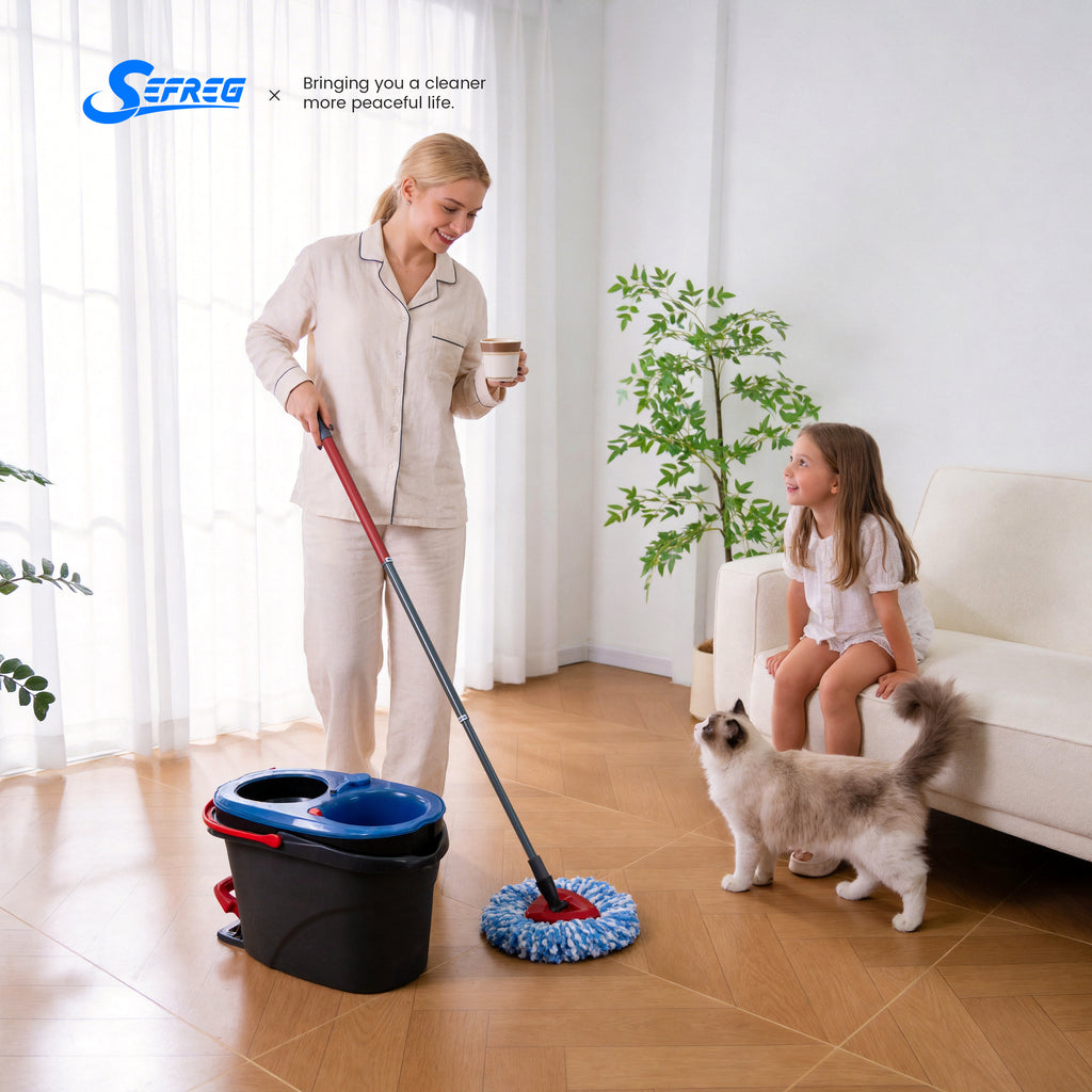 Spin Mop Head Replacements Compatible with O-Cedar RinseClean, Mop Head Refills for 2-Tank System, Washable & Reusable, Deep Cleaning, Easy to Repalce, 1 CT (Pack of 3)