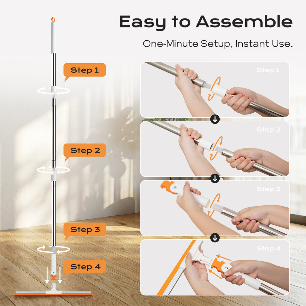 SEFREG Floor Squeegee 3-in-1 Set, White