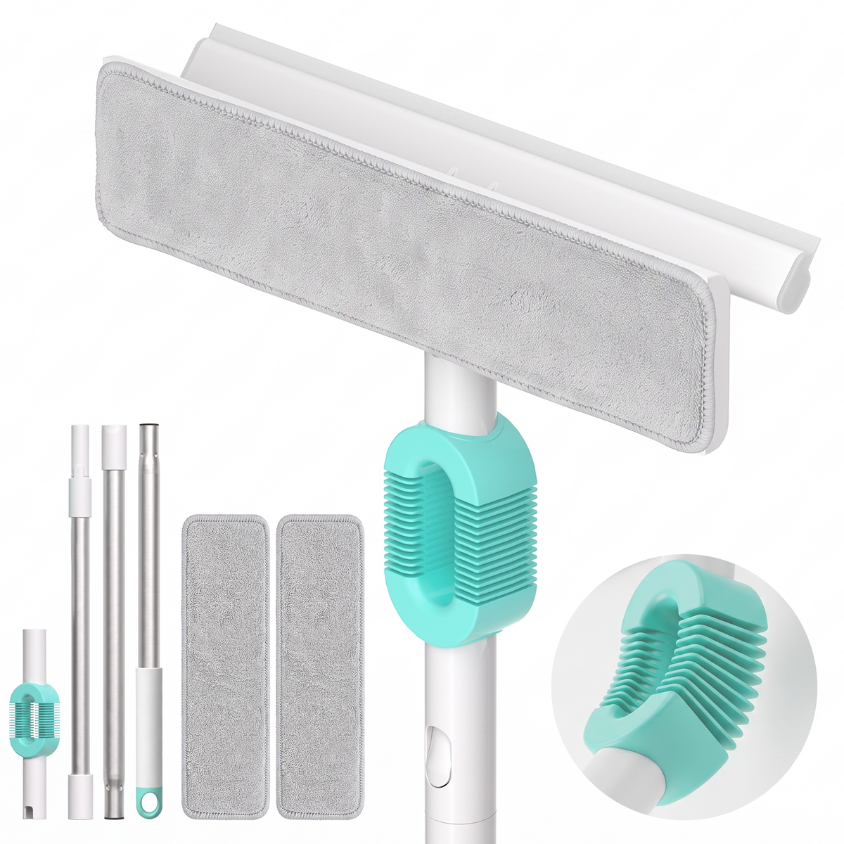 SEFREG Window Squeegee Kit, 3‑in‑1 Adaptive Bendable Swivel Window Cleaning Head
