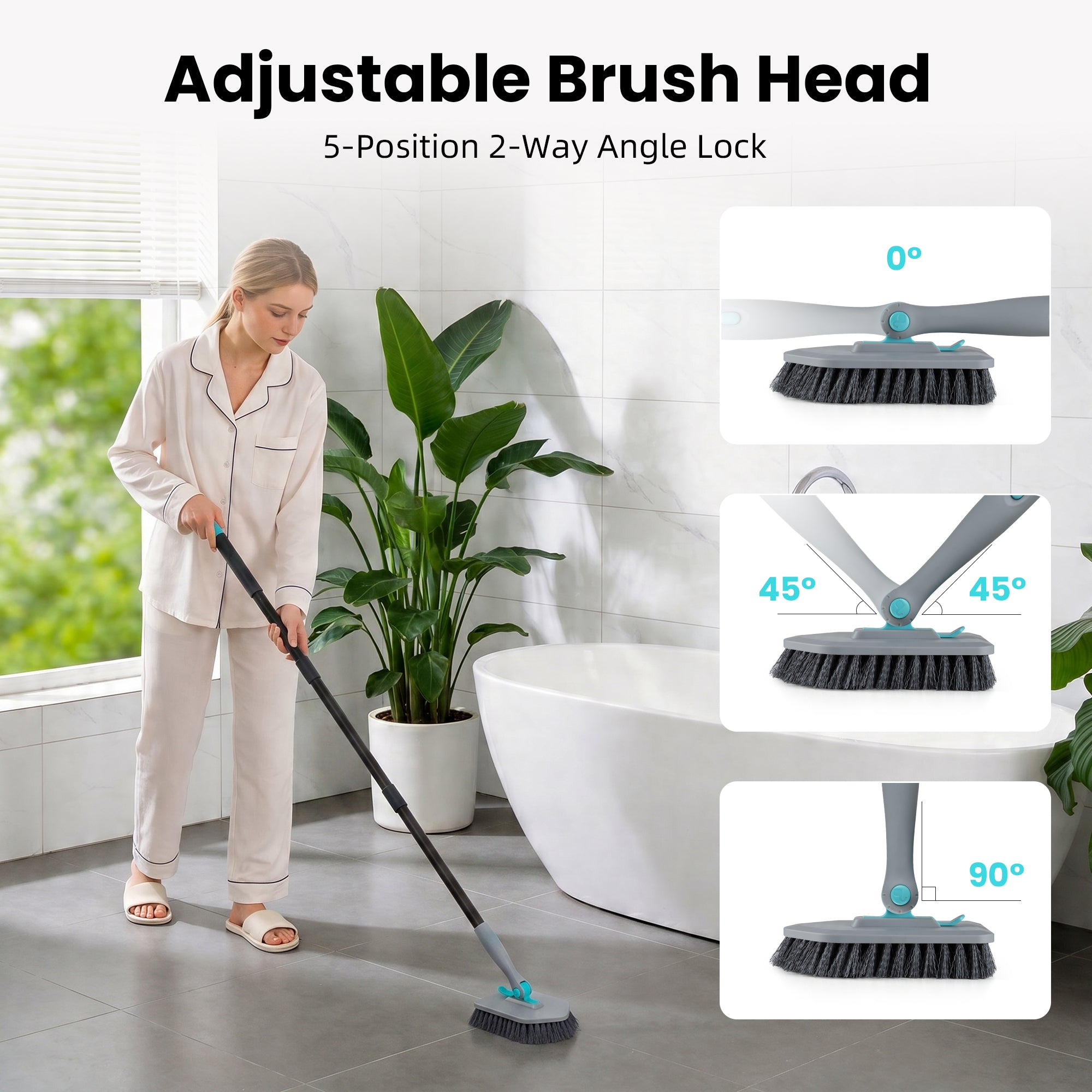 3-in-1 Tub Scrubber Brush, Black