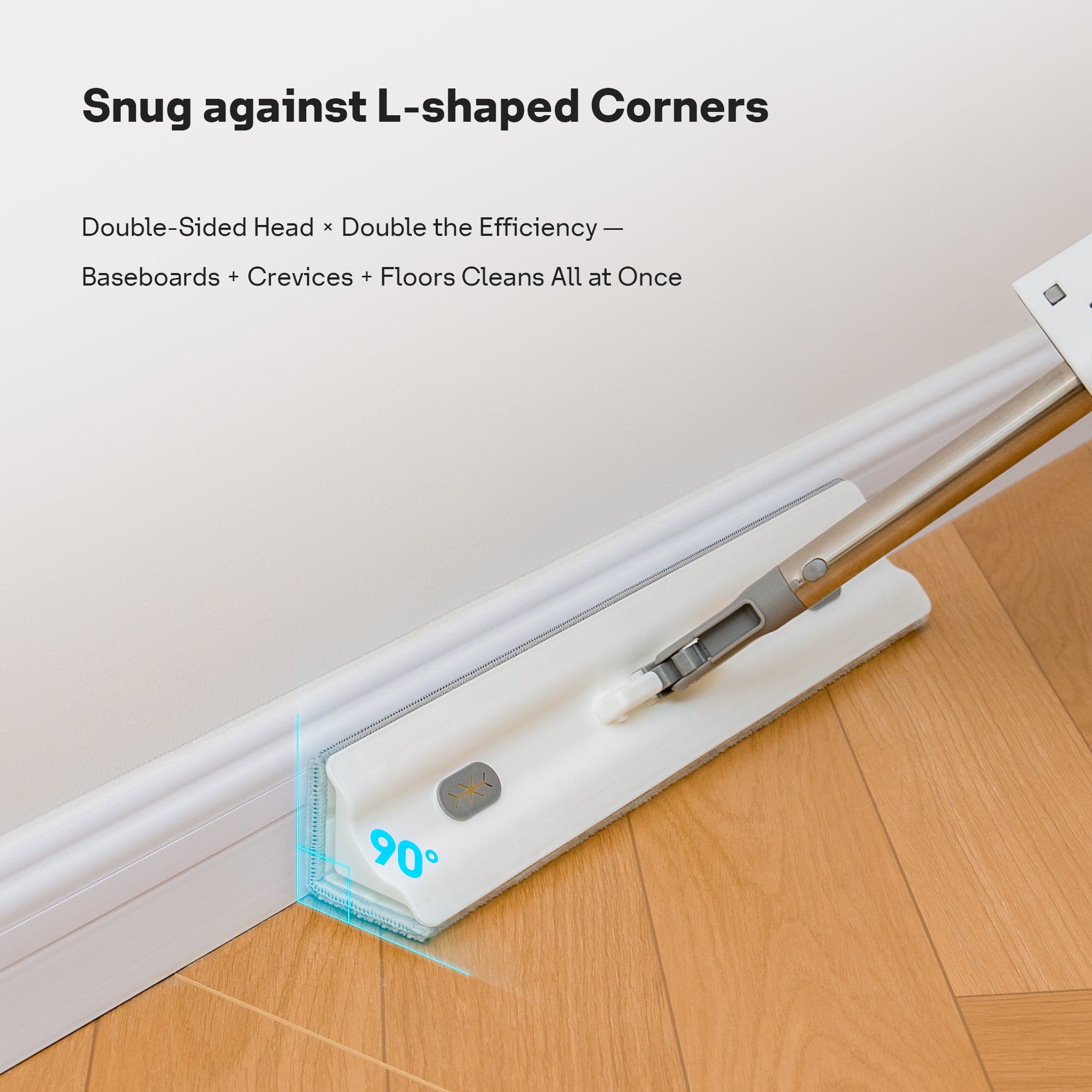 SEFREG Flat Mop with Double Sided, Wet Dry Floor Mop with 90°Right-Angle