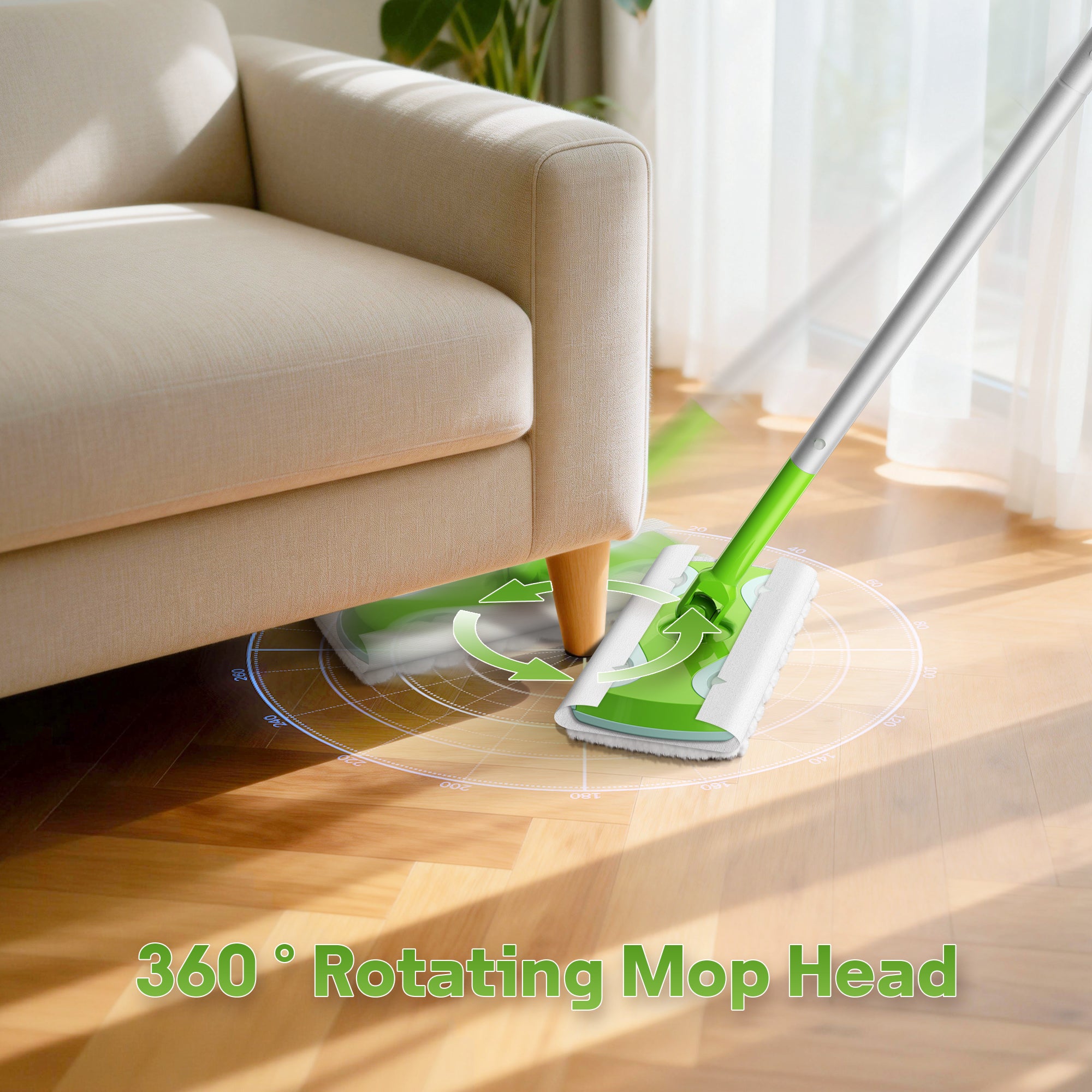 Sefreg Dust Mop for Floor Cleaning with 30 Disposable Dry Cloth Refills,Multi-Surface Heavy-Duty Electrostatic Sweeper Set,Swivel Head,Lightweight,Rust-Proof Aluminum Pole