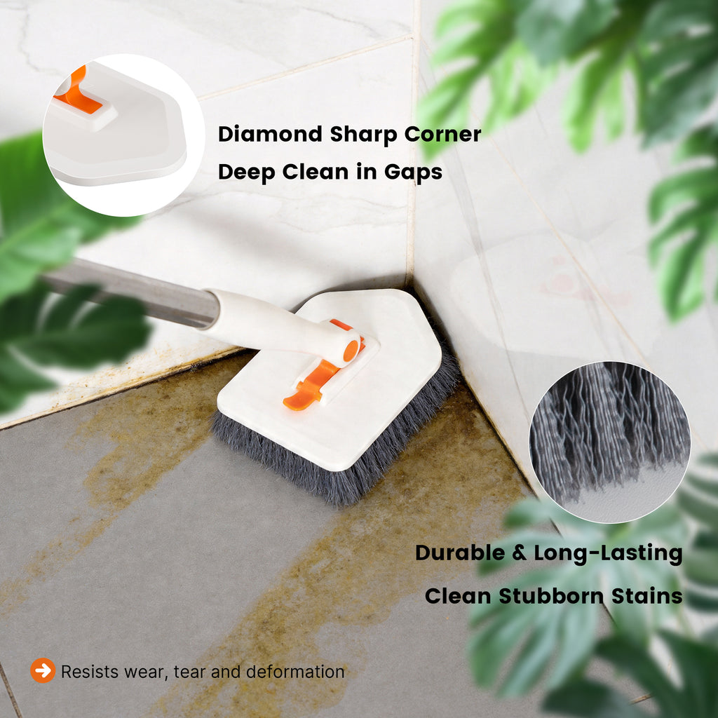 3-in-1 Tub Scrubber Brush, Orange