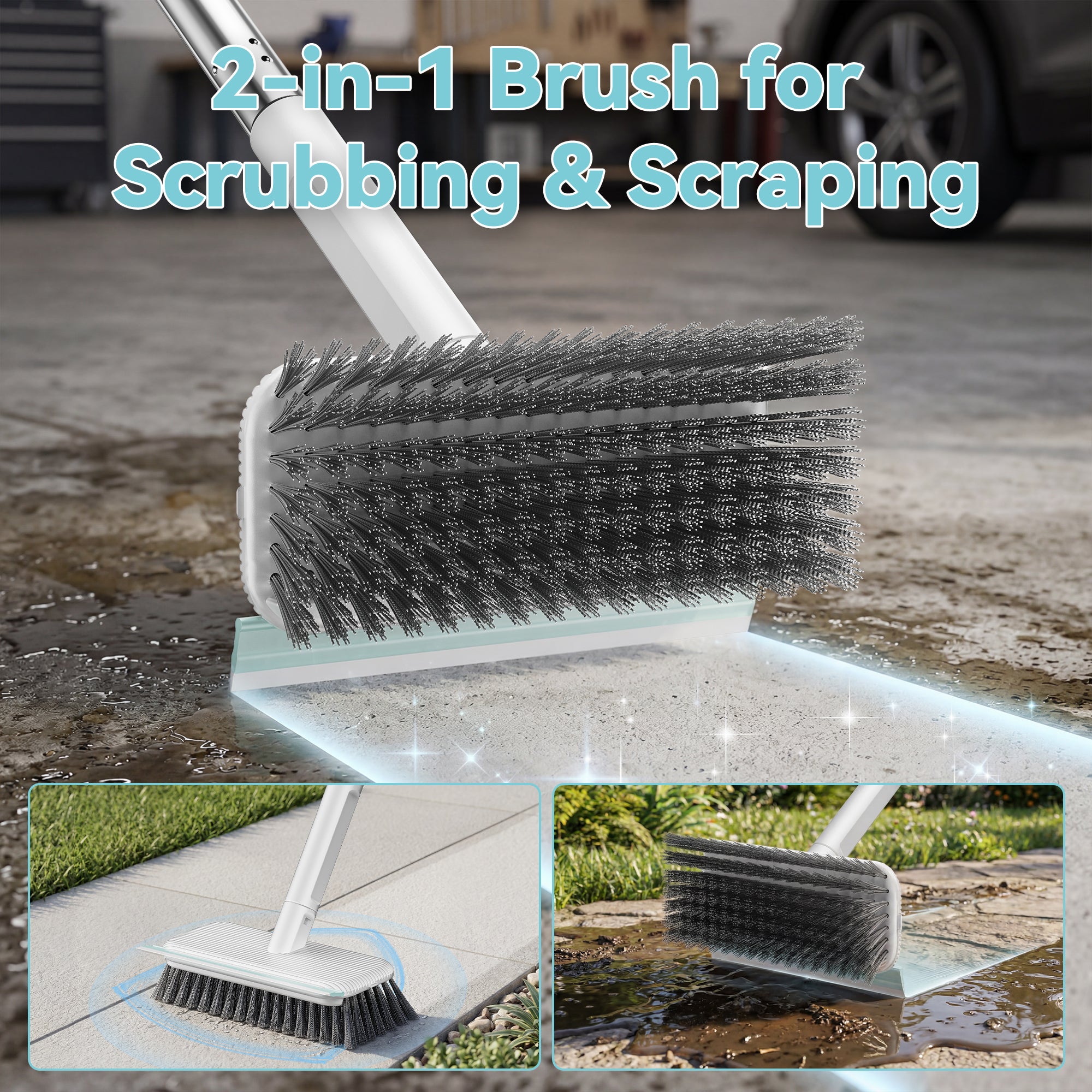 Wire Scrub Brush with Long Handle