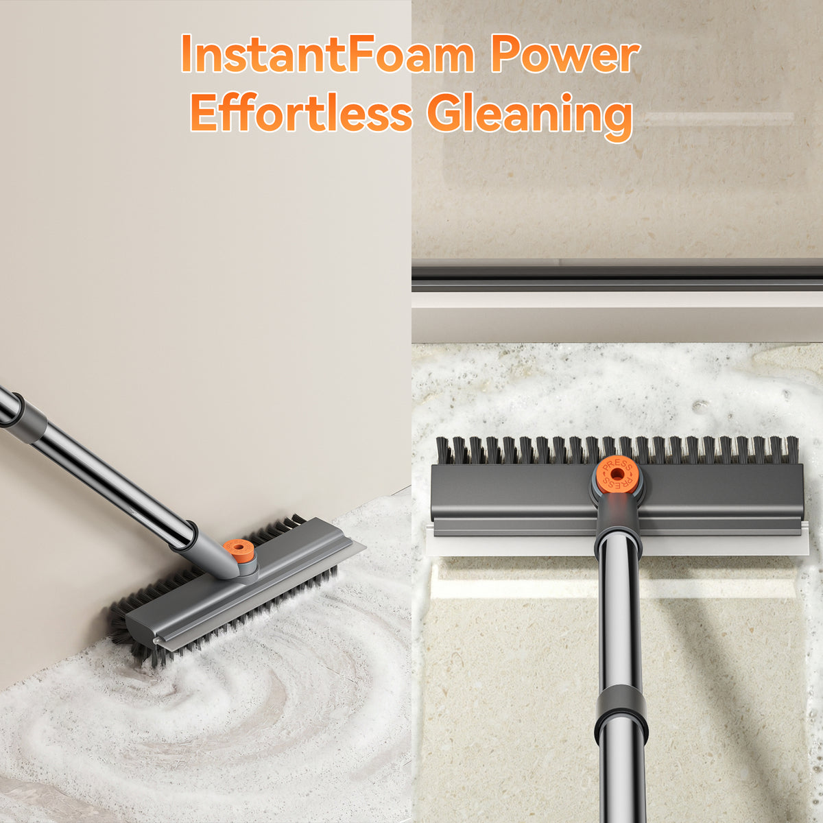 Scrub Brush 3-in-1 Mini Floor Scrub Brush with Long Handle