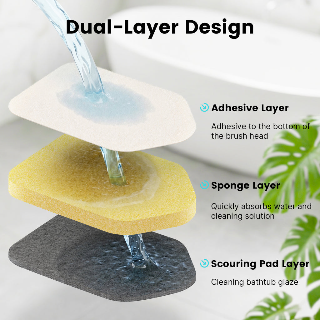 3-in-1 Tub Scrubber Brush, Orange