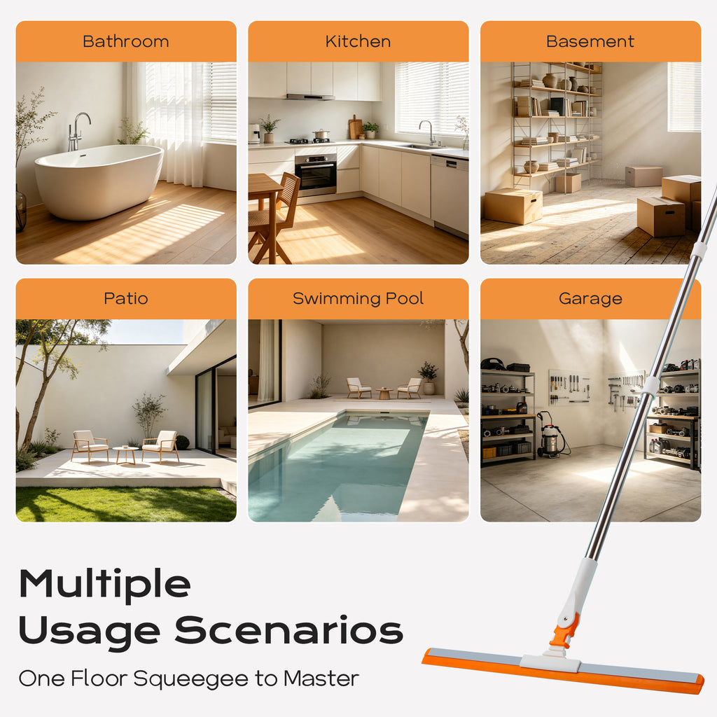SEFREG Floor Squeegee 3-in-1 Set, White
