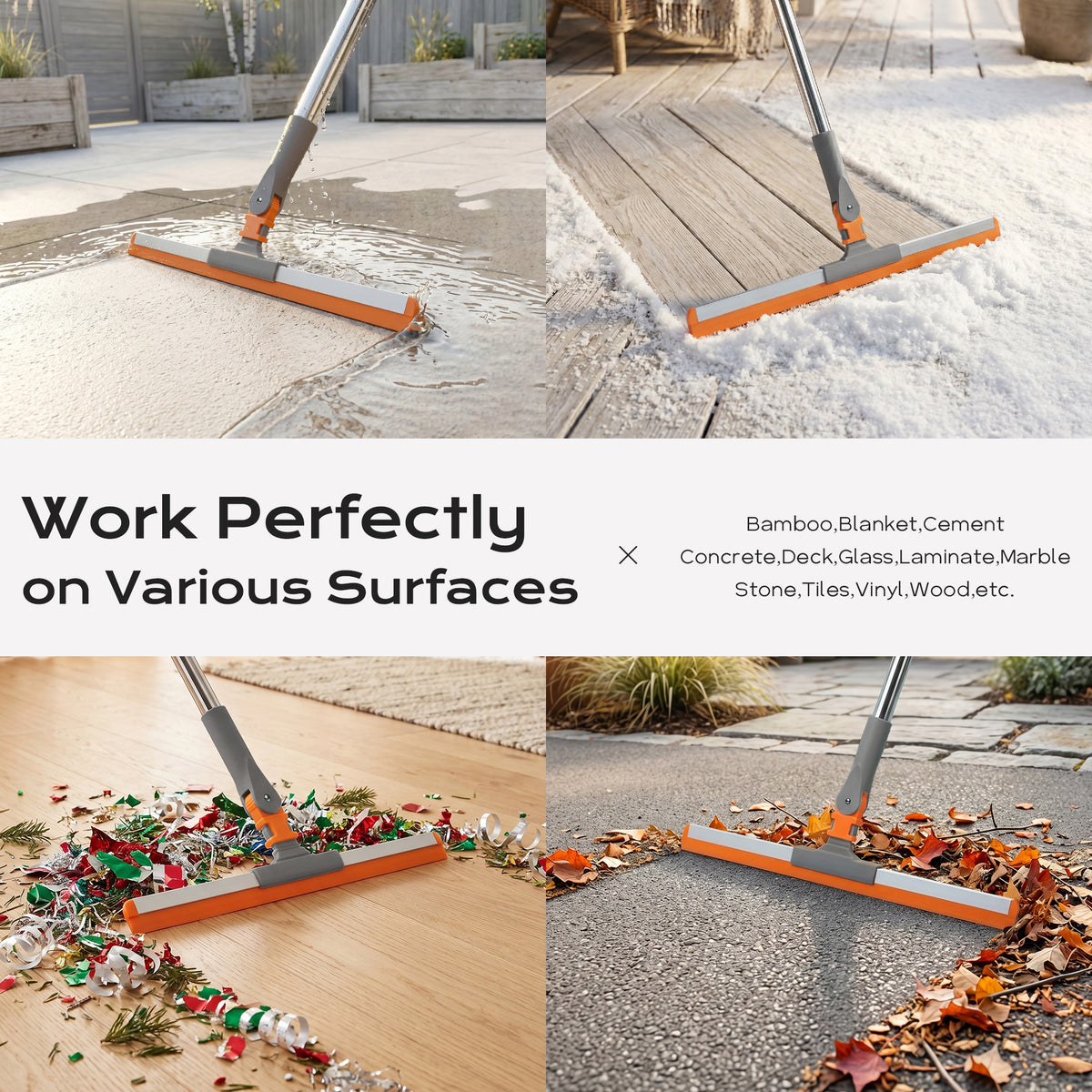SEFREG Floor Squeegee 3-in-1 Set, Gray
