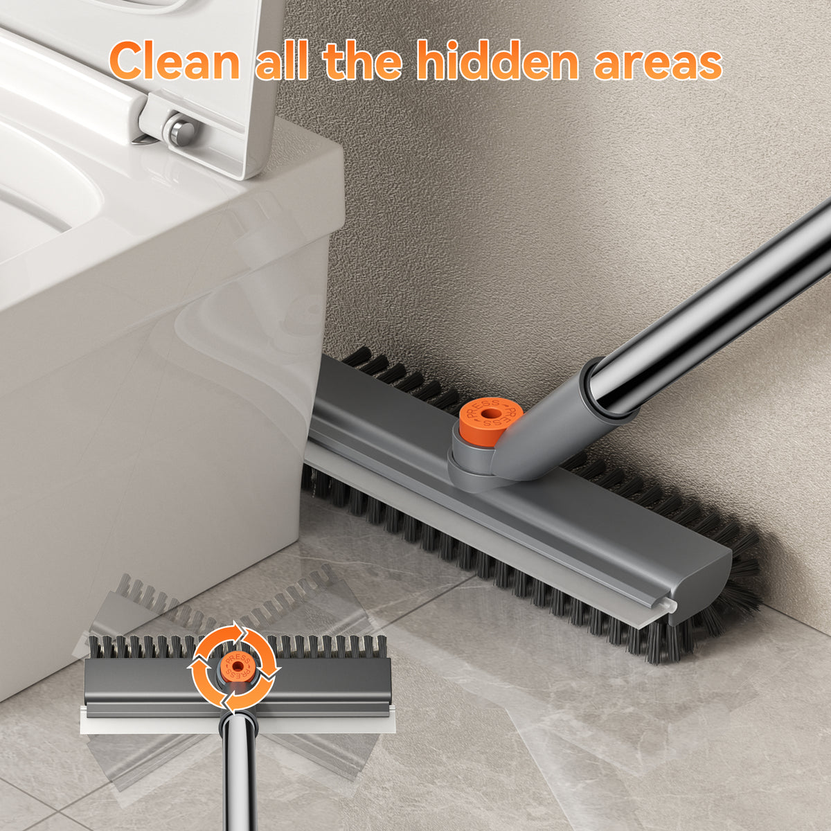 Scrub Brush 3-in-1 Mini Floor Scrub Brush with Long Handle