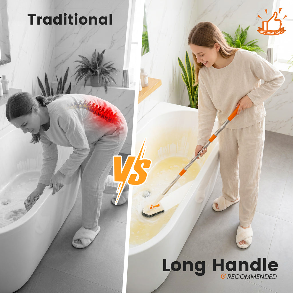 3-in-1 Tub Scrubber Brush, Orange