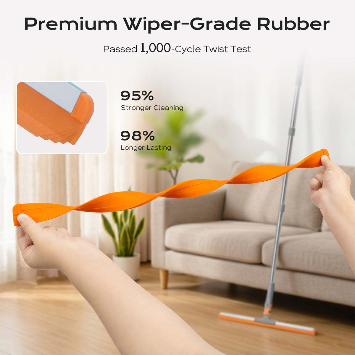 SEFREG Floor Squeegee 3-in-1 Set, Gray