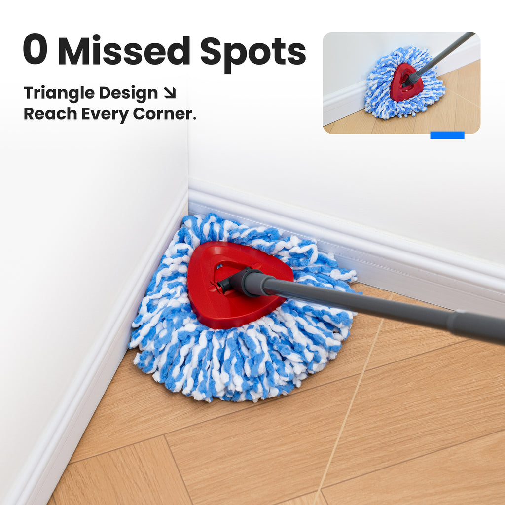 Spin Mop Head Replacements Compatible with O-Cedar RinseClean, Mop Head Refills for 2-Tank System, Washable & Reusable, Deep Cleaning, Easy to Repalce, 1 CT (Pack of 6)
