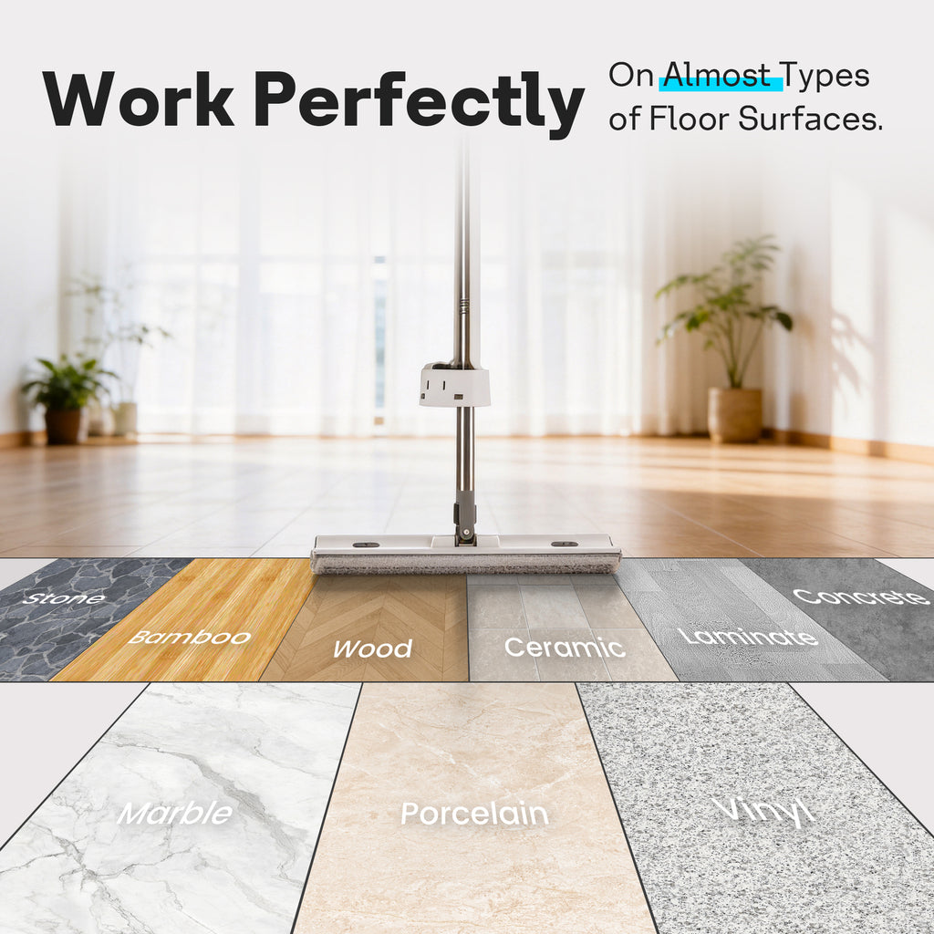 SEFREG Flat Mop with Double Sided, Wet Dry Floor Mop with 90°Right-Angle