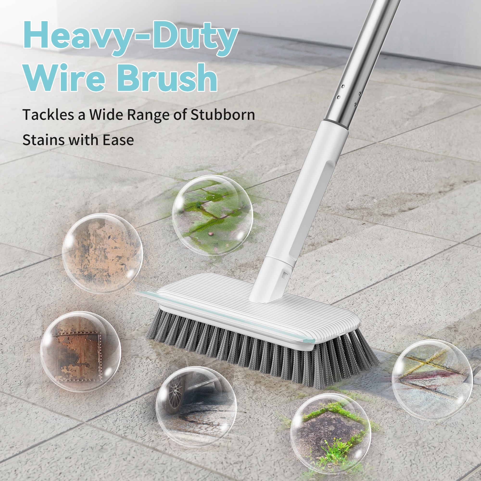 Wire Scrub Brush with Long Handle
