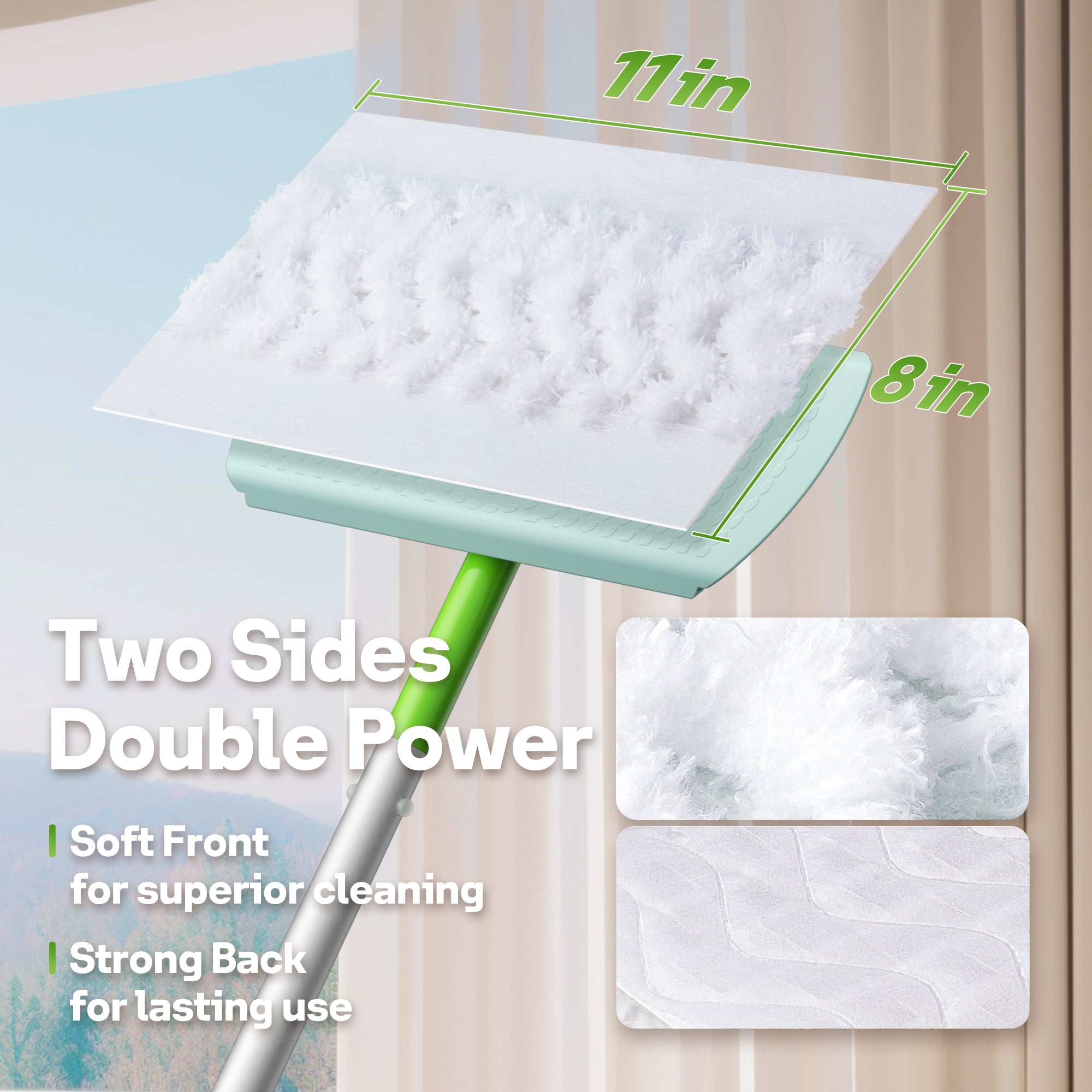 Sefreg Dust Mop for Floor Cleaning with 30 Disposable Dry Cloth Refills,Multi-Surface Heavy-Duty Electrostatic Sweeper Set,Swivel Head,Lightweight,Rust-Proof Aluminum Pole