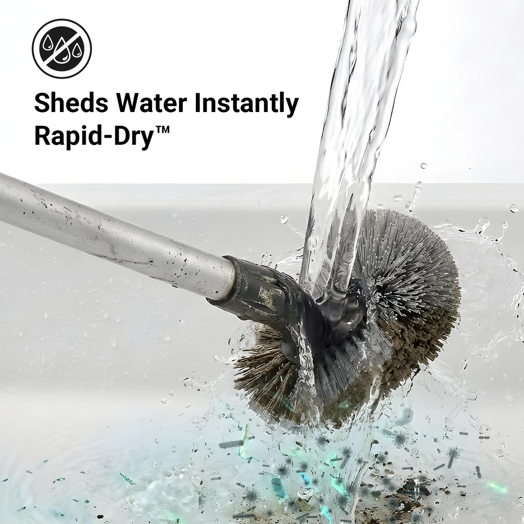 SEFREG Toilet Brush with Curved Head, Long Detachable Handle, PP Bristles, 360° Deep Cleaning Toilet Brush for Bathroom-Gray