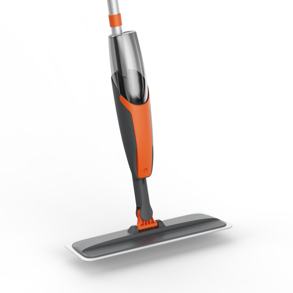 SEFREG Spray Mop for Floor Cleaning with 4pcs Washable Pads, Wet Dry Microfiber Mop, Multifunctional Washing Scraper and 420ml Refillable Water Tank for Most Hard Floors, Aluminum Pole